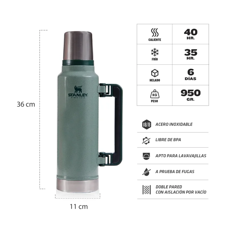 TERMO CLASICO STANLEY 1.4 LTS Verde - Image 2